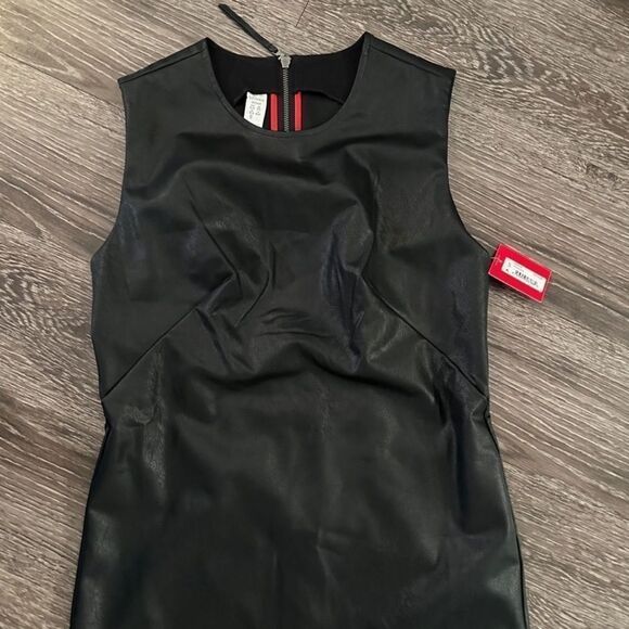 Spanx Faux Leather Sheath Dress New - Picture 3 of 7